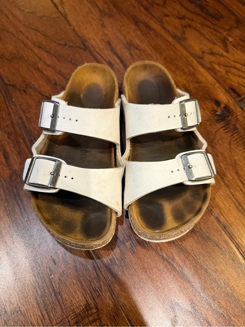 Birkenstock Kids White Double-Buckle Slide Sandals